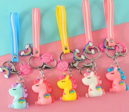 Nieuwe creatieve cartoonpop schattige PVC Unicorn Keychains Korean Unicorn Key Chain Bag Hanger Key Chain Creative Custom Key Chain3538720