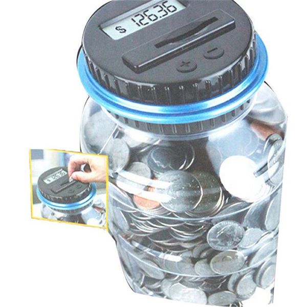 Nouvelle tirelire numérique créative électronique USD, compteur de pièces de monnaie, pot d'économie d'argent, cadeau avec écran LCD 293l