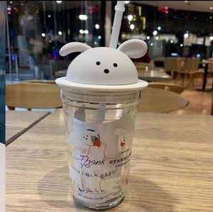 Nieuwe Creatieve (Drink) Starbucks Mok Roze Kersenbloesem Grote capaciteit Dubbel glas met drinkbeker Koffiemok cadeau