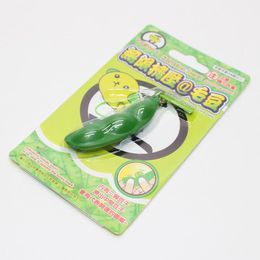 Nieuwe Creatieve Extrusie Erwt Bean Soja Edamame Stress Verlichten Speelgoed Sleutelhanger Leuke Fun Sleutelhanger Ring Paty Gift Bag Charms Trinket224H