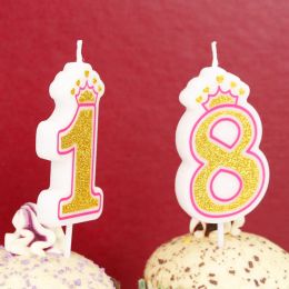 NOUVEAU CRÉATIATIF GOLD ROSE / BLUE COURNIAL Numéro d'anniversaire Cougies 0-9 pour les enfants Adultes Girls Boys Birthday Party Party Cake Decorations
