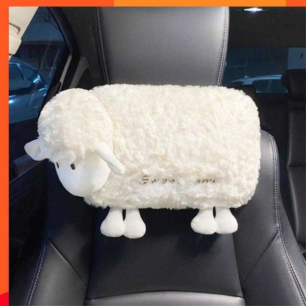 Nouvelle idée créative boîte à mouchoirs en peluche boucle suspendue est boîte d'accoudoir Simple tissu quatre saisons porte-serviettes en peluche peluche de haute qualité