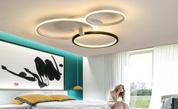 Nouveau minimalisme créatif Chandelier moderne LED LED Whiteback Bedroom salon plafond LED lustre éclairage lamparaswhite5282925