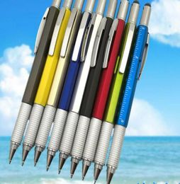 Nouveau outil de tournevis multifonctionnel créatif Échelle de niveau d'étrier de niveau d'étrier à balle à balle Ballpoint Ball Pin Gift Tool Office Supplies9371219