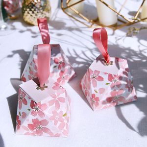 Nouvelle créative sakura Diamond Shape Style Candy Box Favors et Boîtes-cadeaux Fournitures de fête merci cadeau de colis de chocolat cadeau