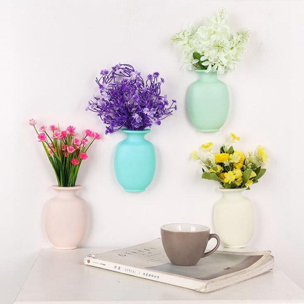 Nouveau Creative Simple Wall Suspension Vase Accueil Décoration à la maison Vase de décoration de fleurs séchées