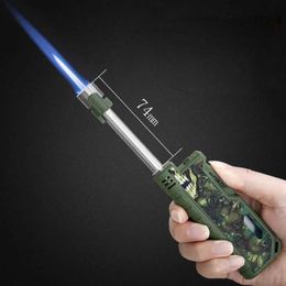 Nouveau briquet coupe-vent à flamme bleue, poteau télescopique créatif, peut être utilisé dans la cuisine, pistolet de pulvérisation de Camping en plein air