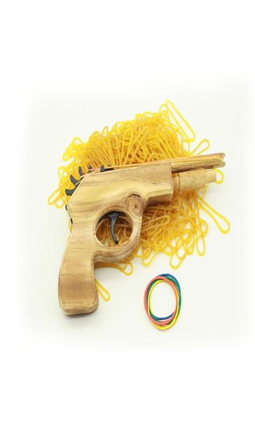 Nuevo creative ilimitado Bullet Classical Rubber Band Launcher Pistola de madera Pistola disparando Regalos de juguete Forzadores para niños 4189515