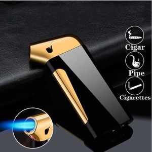 Briquet à cigares coupe-vent créatif, Jet métallique Compact Butane sans gaz, torche gonflée, bougie à cigarettes, cadeau pour fumer M0NW