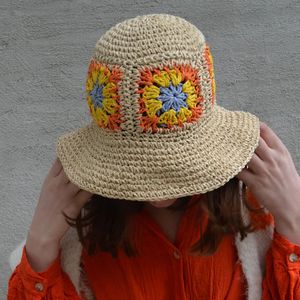 Nouveau Crochet marguerite fleurs seau chapeau femmes été creux plage chapeau femme voyage pêcheur chapeaux Ventilation pliable soleil chapeau