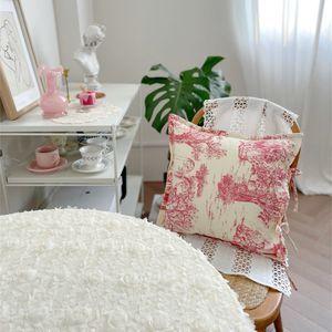 Nueva almohada decorativa transfronteriza, funda de almohada estilo Rui de algodón retro, decoración para sala de estar