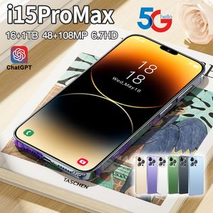 Nouveau téléphone mobile transfrontalier i15 Pro MAX Lingdong Island 6.7 pouces grand écran commerce extérieur 4G téléphone Android intelligent