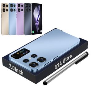 Nouveau téléphone transfrontalier S24 Ultra True 4G Android 7,0 pouces véritable grand écran perforé vente en gros de téléphones mobiles au comptant du commerce extérieur