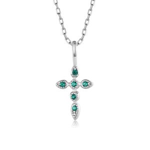 Nieuwe Kruishanger Ketting S925 Sterling Zilver Micro Set Zirkoon High-end Ketting Europese en Amerikaanse Mode Dames Kraag Ketting Sieraden Valentijnsdag Cadeau spc