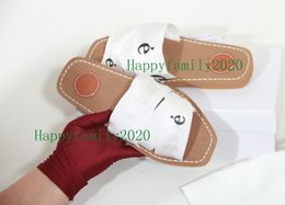 We 2021 Nieuwste Merk Vrouwen Woody Muilezels Fflat Slipper Deisgner Lady Belettering Stof Outdoor Lederen Zool Slide Sandaal maat 35-42