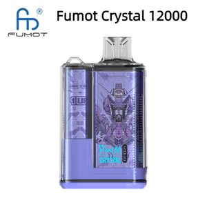 NIEUW Crystal 12000 bladerdeeg fumot groothandel RandM wegwerp vape mesh spoel vloeibare batterij LED-display vape box 36 smaken 0% 2% 5% nicotinezout