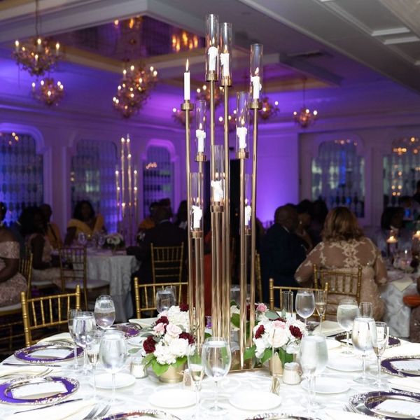 Nuevo candelabro de cristal, 8 brazos o 10 cabezas, candelabro para escenario de boda, decoración de fiesta, candelabros, centros de mesa, centros de mesa para suministros de boda