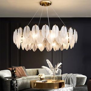Nouveau lustre en cristal suspension pour salon moderne or décor à la maison lampe suspendue chambre LED intérieur décoration en verre luminaire