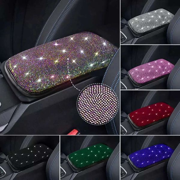 Cubierta de reposabrazos de coche con diamantes de cristal, almohadilla protectora para consola central de coche, accesorios de Interior de coche