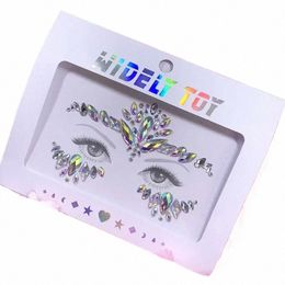 Nuevo Cristal Facial Etiqueta de la ceja Pegatinas para los ojos Etiqueta de la cara de la frente Gema acrílica Tatuaje temporal Fiesta Rhineste Herramientas de maquillaje 125q #