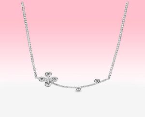 Nouveau cristal souriant trèfle collier femmes filles chanceux bijoux pour P 925 fleur en argent sterling pendentif chaîne colliers avec BOX7660611