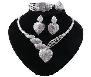 New Crystal Statement Collier Boucles d'oreilles Dubaï Jewelry Sets Indian Bridal Wedding Party Women039S Costume Fashion Jewellery7747573