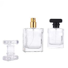 Nuevas botellas de perfume de cristal de viaje de cristal 50 ml Botellas de spray vacías recargables con atomizador de bomba atomizador 100 piezas DHL gratis