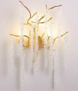 Nieuwe Crystal Wall Lamp Nidge Lighting Modern Luxe Tak Master Slaapkamer Woonkamer Achtergrond Muur Decoratief