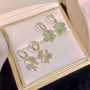 Nieuwe Crystal Zirkon Love Heart Earbrings for Women Elegant Imitatie Pearl Bow Dange Earring Bridal Wedding Luxe sieraden