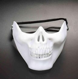 Nieuw CS Mask Holloween Carnival Gift Skull Skeleton Paintball Lower Half Face Facemask Warriors Protection Maskes Halloween Party M8804529