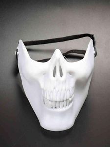 Nouveau CS Masque Holloween Carnaval Cadeau Crâne Squelette Paintball Demi-visage Inférieur Masque Guerriers Protection Masques Halloween Party M4998917
