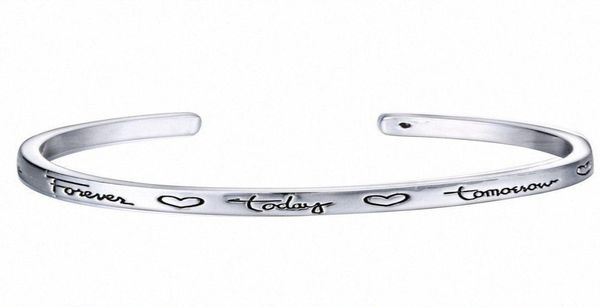 Nouveau bracelet manchette avec lettre inspirante, bracelet gravé personnalisé unique, cadeaux pour amis pour toujours, breloques en argent 2016 Cha1474727