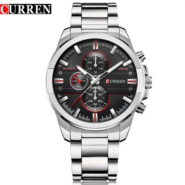 Nouveau CURREN mode luxe hommes montres Relogio Masculino plein acier horloge armée militaire Quartz-montre-bracelet Reloj Hombre231y