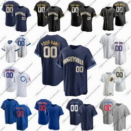 Nouveaux maillots de baseball personnalisés 23 Ryne Sandberg Ian Happ Ernie Banks Seiya Suzuki Trey Mancini Andre Dawson Adbert Alzolay Brad Boxberger Fulmer Hughes Bleu Or