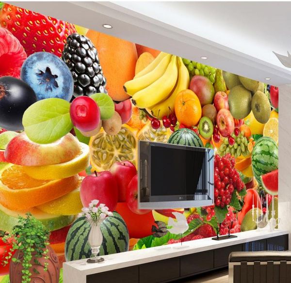 Nouveau personnalisé 3D beau fond de fruits mural 3d papier peint 3d papiers peints pour tv background6091414