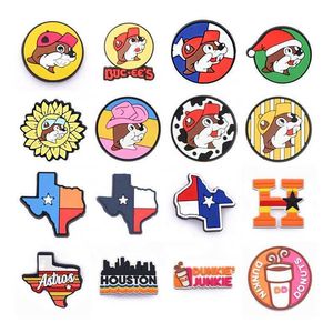 Nieuwe aangepaste Bucees Croc charme klomp sandaal decoratie Whataburger rugzak Texas Houston schoen decoratie voor cadeau