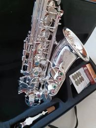 Nieuwe Mark VI Custom Altsaxofoon Verzilverd E Flat Merk Professioneel Muziekinstrument Sax Kleursleutels Met Case Messing mondstuk Rietschip