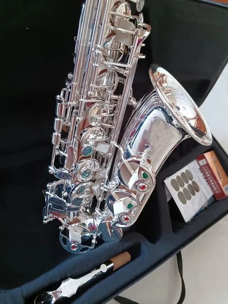 Nouveau Mark VI personnalisé Saxophone Alto plaqué argent E plat marque instrument de musique professionnel Sax touches de couleur avec étui embout en laiton Reed ship