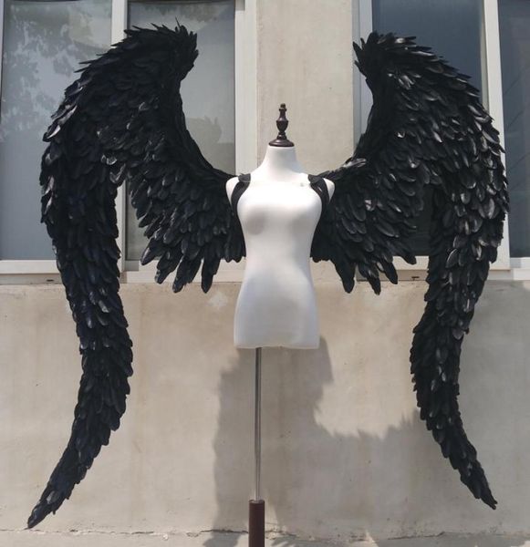 Nuevo personalizado Black Devil Angel Wings Cosplay Display Props Decoración del bar de la etapa Accesorios de moda EMS 7739414