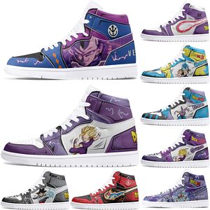 Nuevos zapatos personalizados 1s Zapatos de bricolaje Zapatos de baloncesto amortiguación para niños 1 niñas 1 Personaje de anime Personalizado Tendencia personalizada Zapato versátil para exteriores