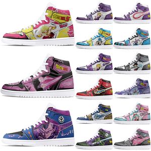 Nuevos zapatos personalizados 1s Zapatos de bricolaje Zapatos de baloncesto con amortiguación para hombres 1 para mujeres 1 Personaje de anime Personalizado Tendencia personalizada Zapatos versátiles para exteriores