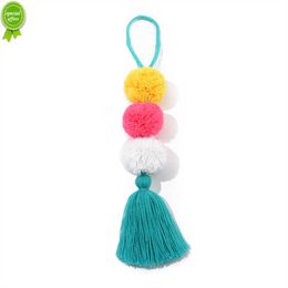 Nouveau mignon 3 couleurs mélangées cachemire porte-clés gland laine boule porte-clés pendentif pour femmes sac ornement voiture bricolage accessoire porte-clés cadeaux