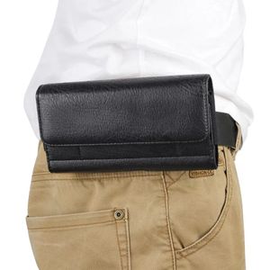 Étui universel de luxe avec Clip de ceinture pour homme, housse en cuir PU à rabat, coque de téléphone pour tous les téléphones portables de 4.7 à 6.3 pouces