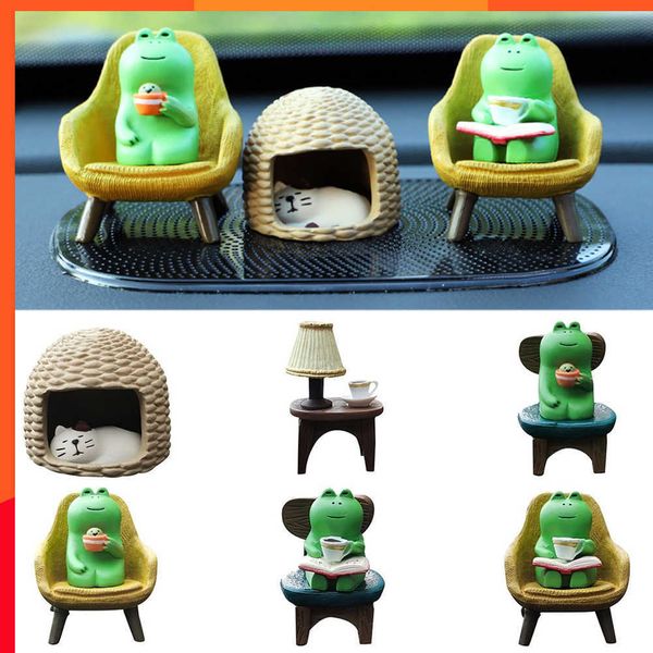 Nouveau mignon Animal drôle cadeau décoration de la maison voiture intérieur accessoires grenouille chat voiture ornements bureau Table bibelot voiture décoration