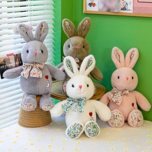 Nieuwe schattige Bixin Rabbit Doll Plush Toy Bow Sitting Positie konijn Konijn Konijnkinderen met slapend poppencadeau