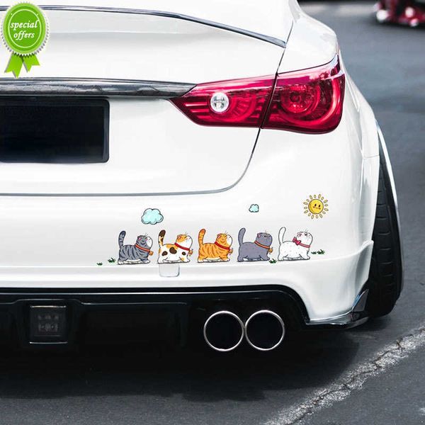 Nouveau mignon dessin animé chats voiture autocollant drôle Animal style étanche autocollants décoration voiture carrosserie maison fenêtre créatif décalcomanies décor