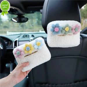 Nouveau mignon dessin animé en peluche couleur fleurs voiture appuie-tête boîte à mouchoirs papier tour titulaire Auto visière suspendu organisateur style voiture accessoires