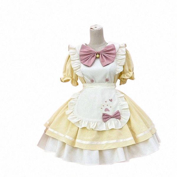 Nouveau chat mignon Lolita Maid Dr Costumes Cosplay pour chat filles Waitr Maid Party Stage P9yI #