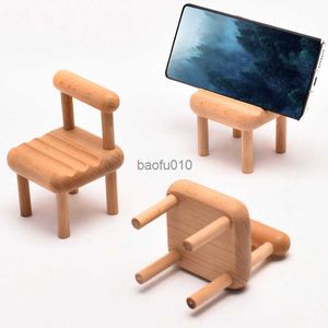 Nouvelle forme de chaise mignonne réglable en bois massif Cell Racks Support de support de bureau pour téléphone portable Tablet PC E-reader Accessoires pour la maison L230619