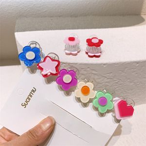 Nieuwe schattige kinderen eenvoudige mini flower grijp clip haar accessoires mode Koreaans zoete meisje prinses haarklauwen hoofddeksels